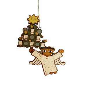 Vintage St. Andrews Abbey Angel Ornament Pottery Stoneware Christmas Tree